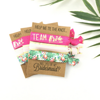 1, 2 or 3 Hair Ties Bachelorette Party Favors Accessories KIT Small Gift Bridesmaids Proposal Pop The Question