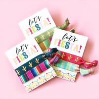 2 Hair Ties on Let's Fiesta Card with Customized Options